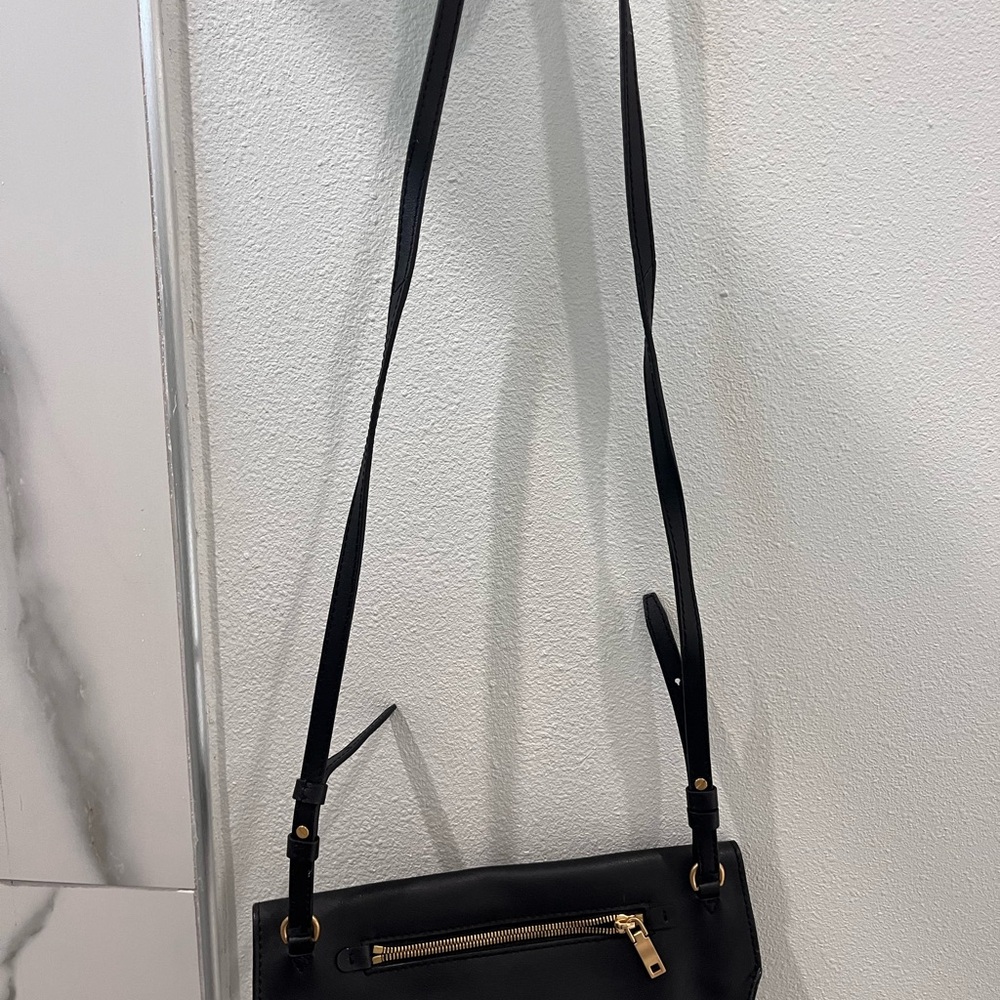 J.Crew Black Leather Crossbody Bag